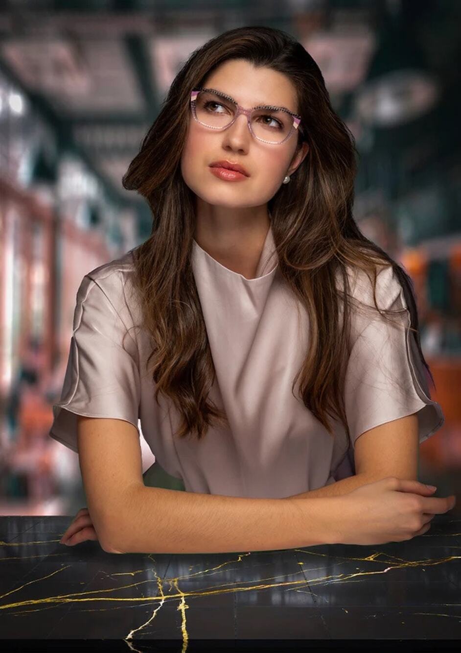 NEW Di Valdi DVO8206 - Clear polka bot cat eye Eyeglasses frame